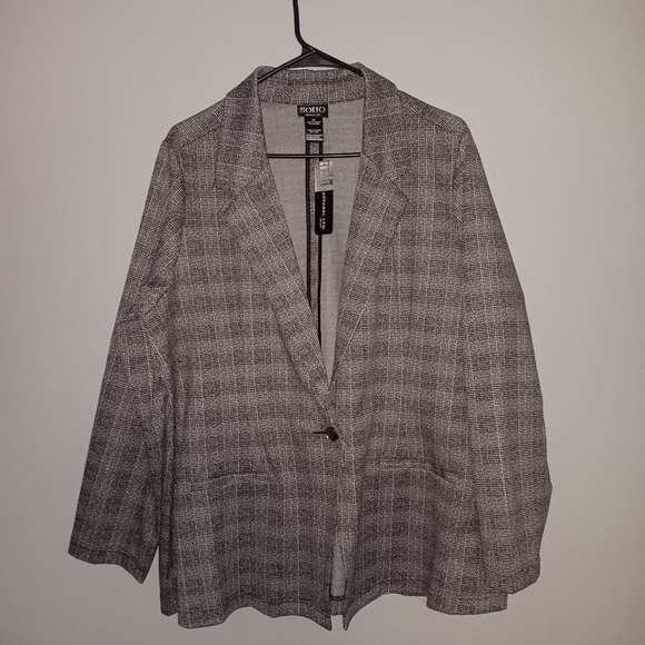 Soho women's plaid blazer size 2X black and white - Picture 1 of 5